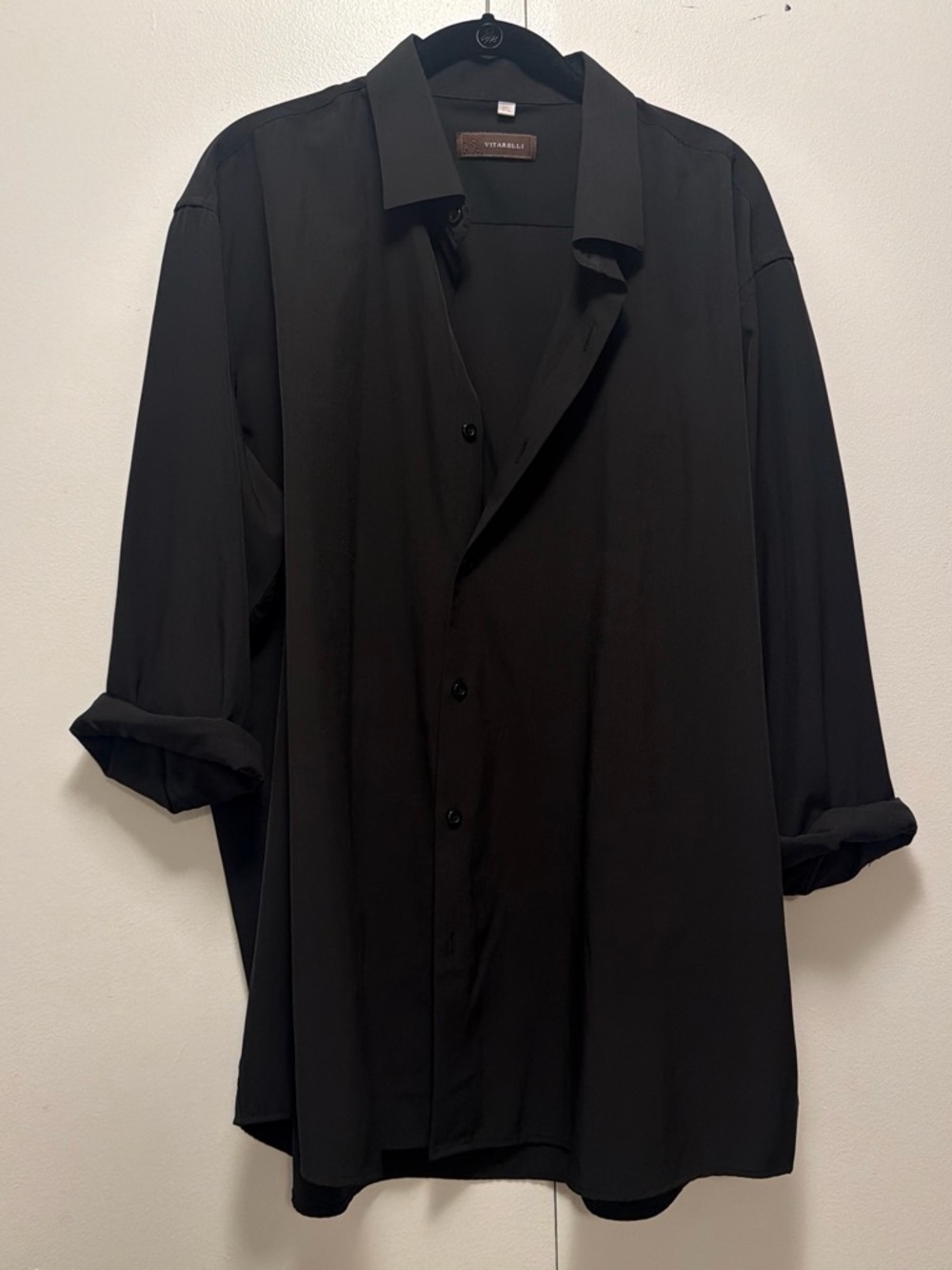 Versace Black Relaxed-Cut Long Sleeve Button-Down Shirt